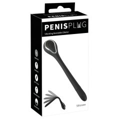 Penis Plug - vibraator dilataator - aku - must - 1cm