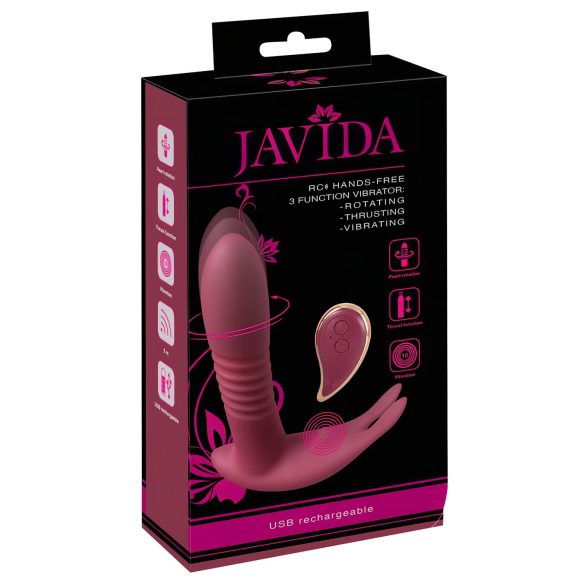 Javida RC - raadio teel juhitav, 3-funktsiooniline kliitori vibraator (punane)