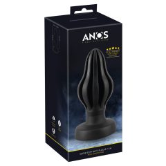   ANOS - super měkké, žebrované anální dildo - 7 cm (černé)