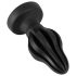 ANOS - pehme ribitud anaalpistik - 7cm (must)