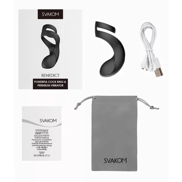 Svakom Benedict - vibreeriv erektsioonirõngas - lahkliha stimulaator - must