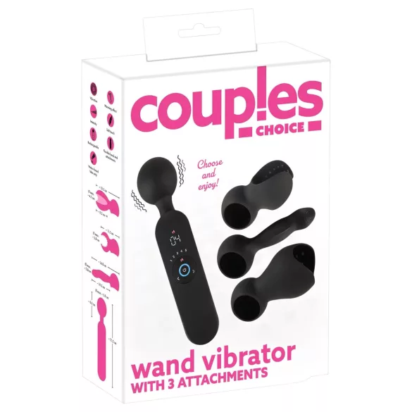 Couples Choice - soojendusega massaaživibraator paaridele - must - laetav