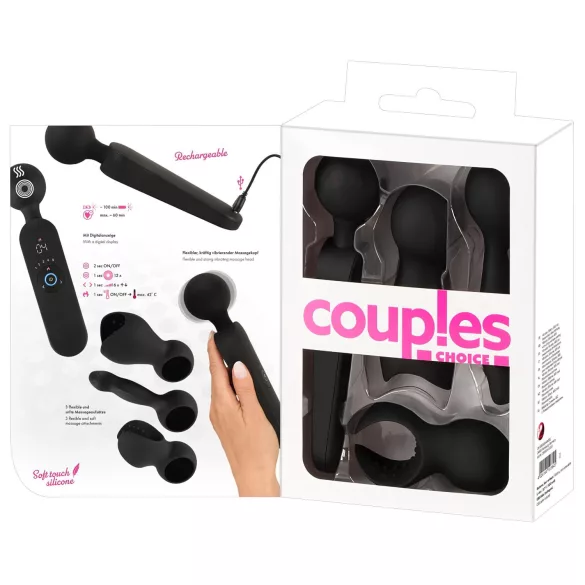 Couples Choice - soojendusega massaaživibraator paaridele - must - laetav