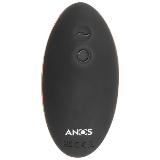 ANOS - battery-operated, two-motor, radio-controlled rotary anal vibrator (black)