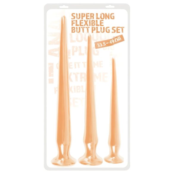 You2Toys - ekstra pikk pistiku dildode komplekt (3-osaline) - naturaalne