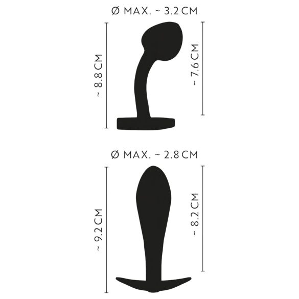 ANOS Metal Rainbow - metallist anaalplugide komplekt, 2-osaline