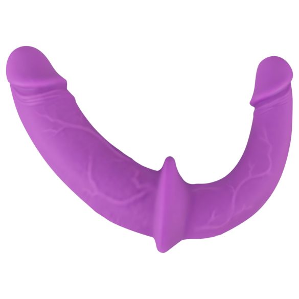 SMILE - topelt strapon dildo aluspükstega - lilla/must