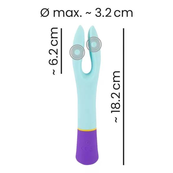 You2Toys - vibraator kahe mootoriga - akuga, veekindel, värviline