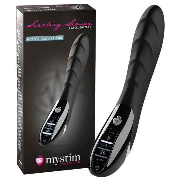 mystim Sizzling Simon - vibraator elektrostimulatsiooniga - must
