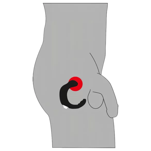 Rebel - prostaati vibraator kaardus - must