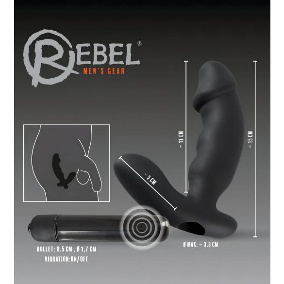 Rebel - prostaatamassaažija dildoga - must