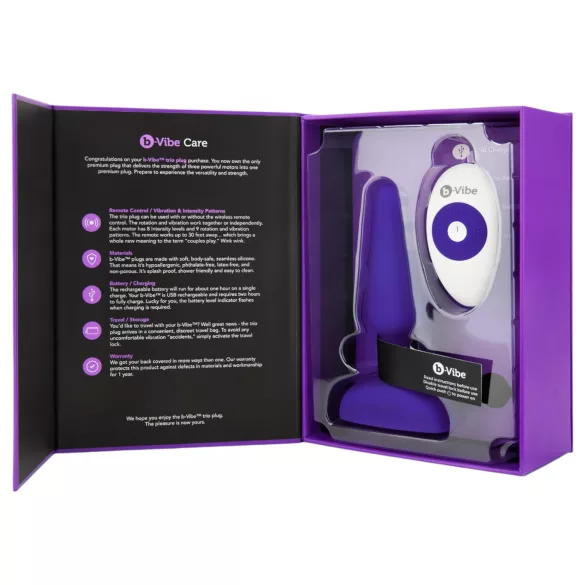 b-Vibe trio - 3 mootoriga anaalseade (lilla)