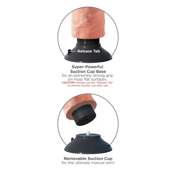 King Cock - dildo iminapaga ja vibratsiooniga - 25 cm naturaalne