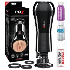   PDX Cock Compressor - vaakumiga vibreeriv masturbaator - must