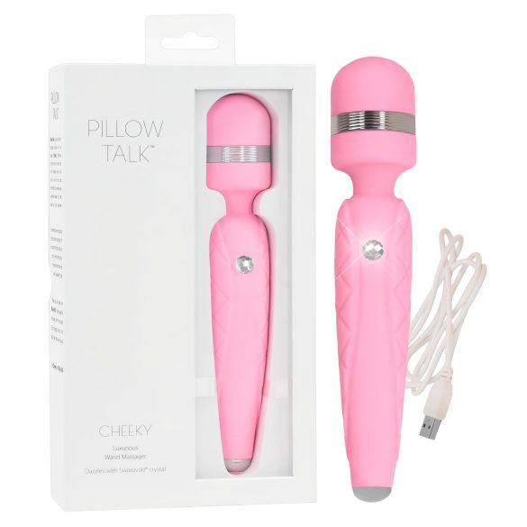 Pillow Talk Cheeky Wand - akutoitega roosa massaaživibraator