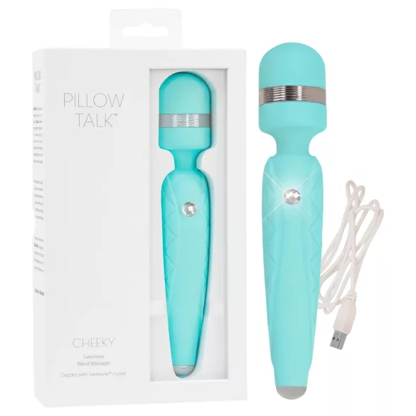 Pillow Talk Cheeky - vibreeriv massaaživõru - aku - türkiissinine