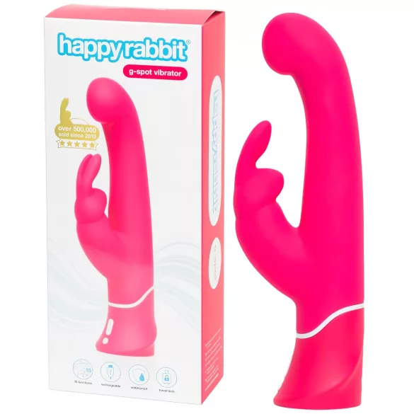 Happyrabbit - G-punkti vibraator klitoristimulaatoriga - veekindel, roosa