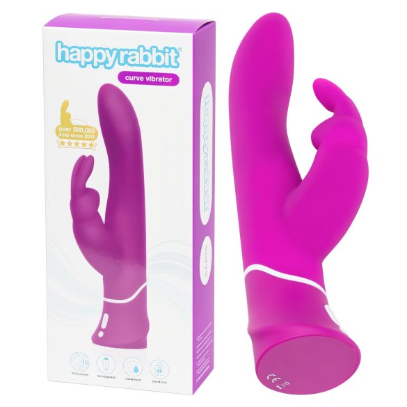 Happyrabbit Curve - veekindel kliitoristimulaator vibraator (lilla)