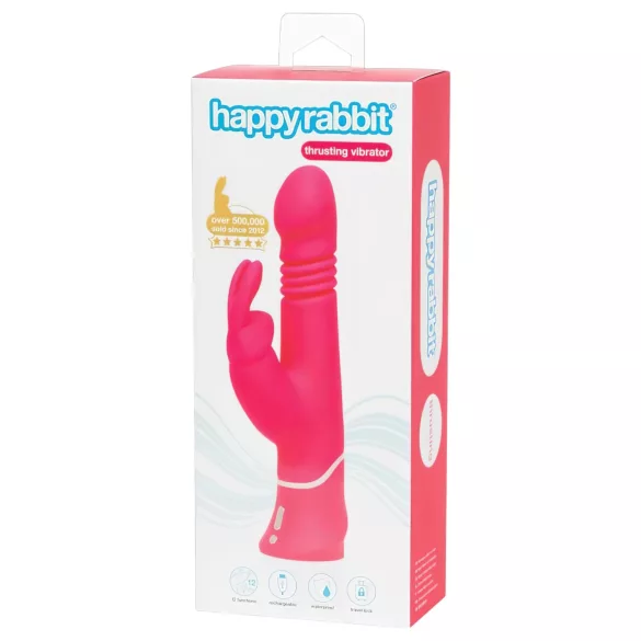 Happyrabbit - jõnksuv vibraator kliitorivarrega - akuga, roosa