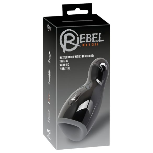 Rebel - soojendav vibratsiooniga liikuv masturbaator (must)