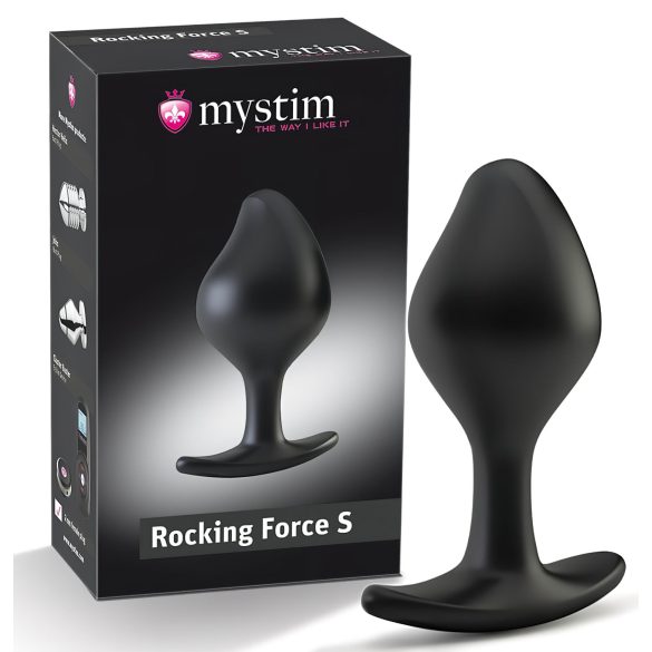 mystim Rocking Force S - elektro-anaalplugin - väike (must)