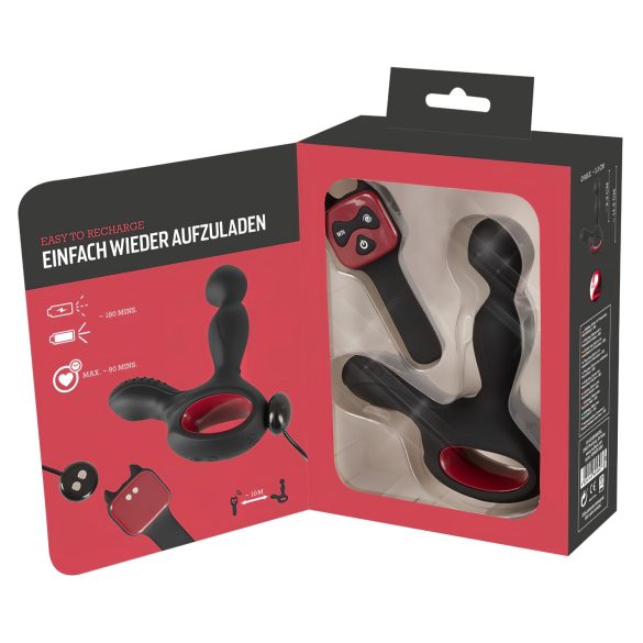 You2Toys Massager - pöörlev, soojendav eesnäärmevibraator (must)
