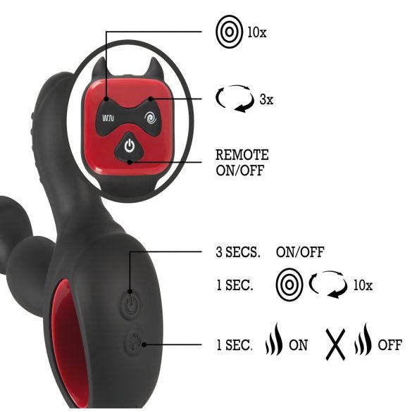 You2Toys Massager - pöörlev, soojendav eesnäärmevibraator (must)