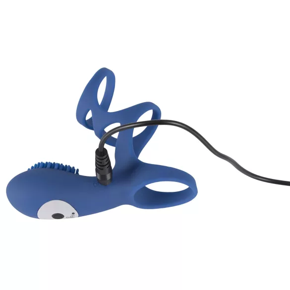 SMILE Couple - vibraatoriga peenise mansett - laetav, sinine