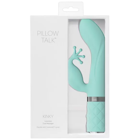 Pillow Talk Kinky - akuga, 2 mootoriga G-punkti vibraator (türkiissinine)