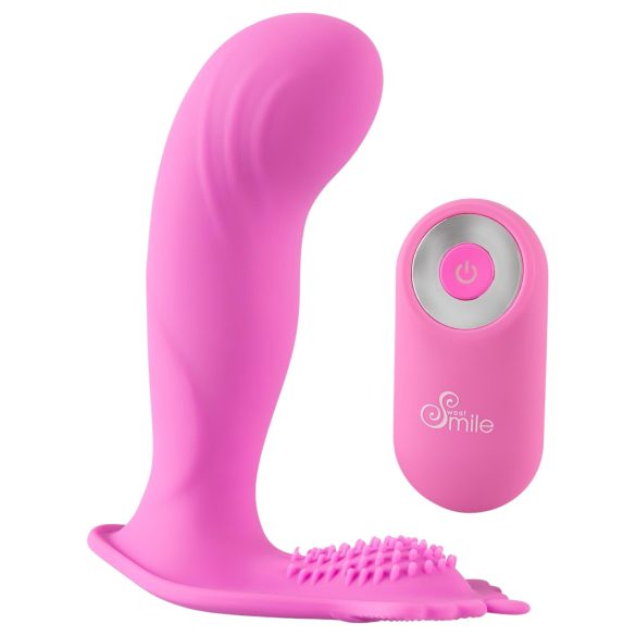 SMILE G-Spot Aluspüksid - laetav juhtmevaba strap-on vibraator (roosa)