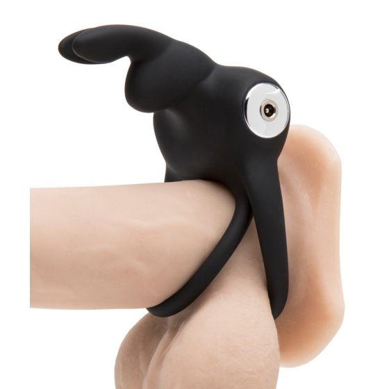 Happyrabbit Cock - waterproof, rechargeable penis and testicle ring (black)