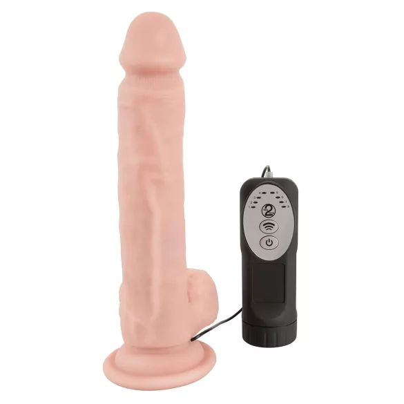 Medical Thrusting - dildo vibratsiooniga, kinnituspõhjaga, pöörlev, naturaalne