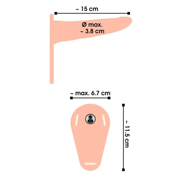 You2Toys - Strap-On - laetav, kinnitatav vibraator (naturaalne)