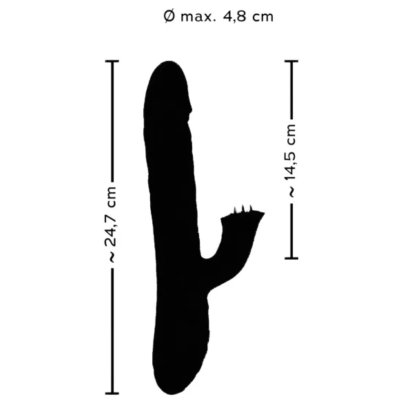 Smile Pearl - vibreeriv helmekeste ja lükandukiga dildo - lilla