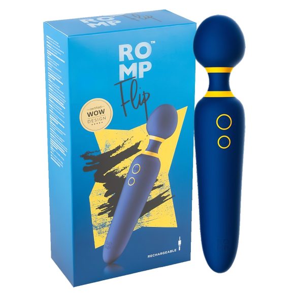 ROMP Flip Wand - laetav veekindel massaaživibraator (sinine)