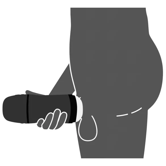 Rebel - 2in1 vaakum masturbator vibraatoriga - must