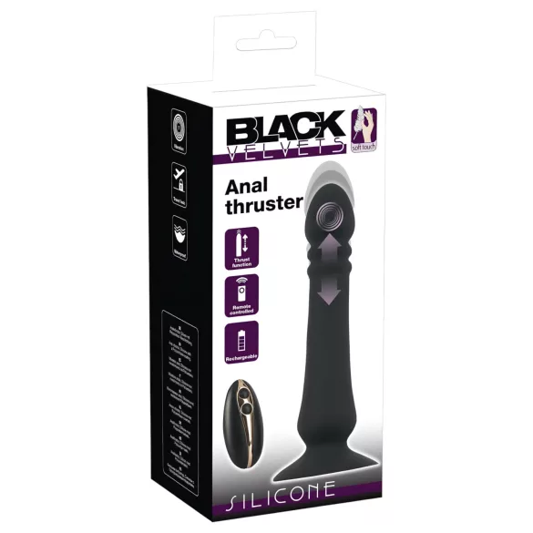 Black Velvets - akuga tuksuv anaalvibraator - must