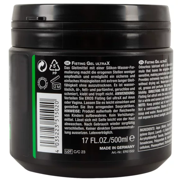 EROS - fisting geel - veepõhine libesti - 500ml