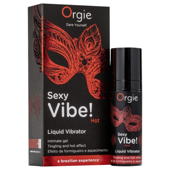 Orgie Sexy Vibe HOT - maasikaga soojendav vedel vibraator (15ml)