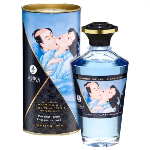 Shunga - soojendav massaažiõli - kookos - 100 ml