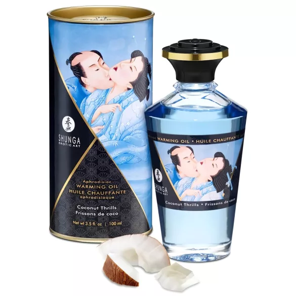 Shunga - soojendav massaažiõli - kookos - 100 ml