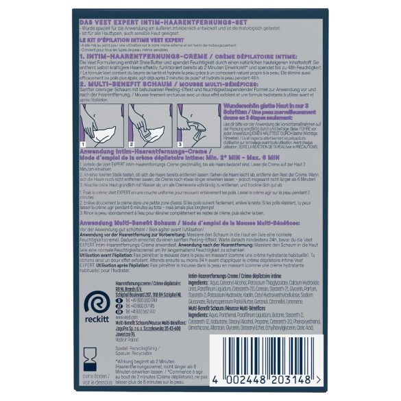 Veet - intiimkarvaeemalduskreem ja niisutav vaht naistele (2 × 50 ml)