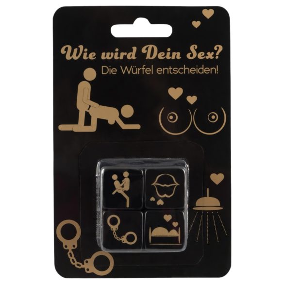 Seksi täringukomplekt - must (4 tk)