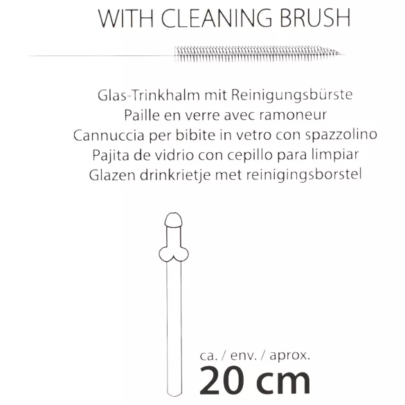 Straw Willy - peenisega joogikõrs - läbipaistev (4 tk)