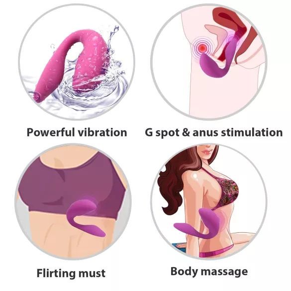 Cotoxo Cupid 2 - paarivibraator kaugjuhtimispuldiga - lilla