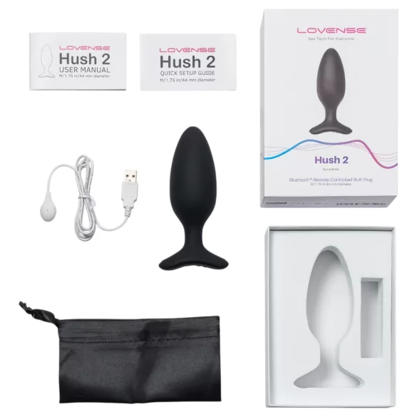 Lovense Hush 2 M - rakendusega juhitav anaalvibraator (45 mm, must)