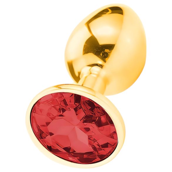 Sunfo - metallist anaalplugg punase kiviga kuldne