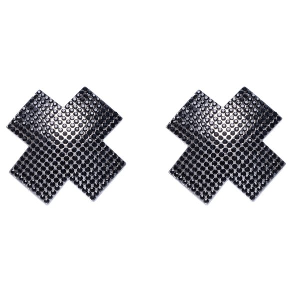 Cottelli - niblikleepsud rhinestone X must