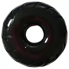   Pulselock Forge - musta rattamustriga TPE-peenisrõngas (19 mm)