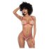 Mapalé - 3-osaline avatud rinnahoidja komplekt (punane-nude)